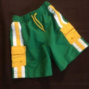Green & Yellow Color Block Swimsuit Boys 24 months